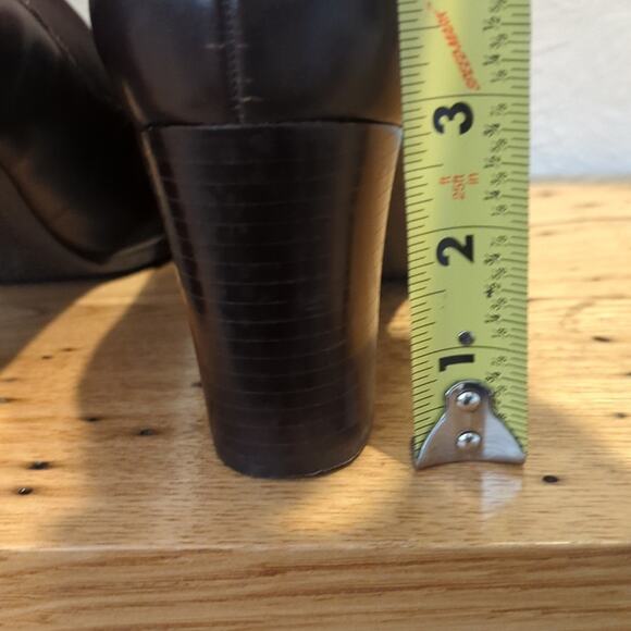 Etienne Aigner Vintage 'Trina' Block Heel Slip On Leather/Nylon Stretch Sz. 9M - Picture 11 of 13